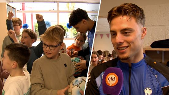 Kinderen afgebrande school verrast door Vitesse-spelers: ‘Ik heb vier handtekeningen’