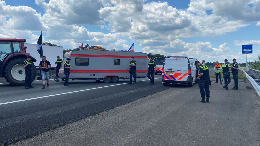 De politie is opgetrommeld voor het boerenprotest. 
