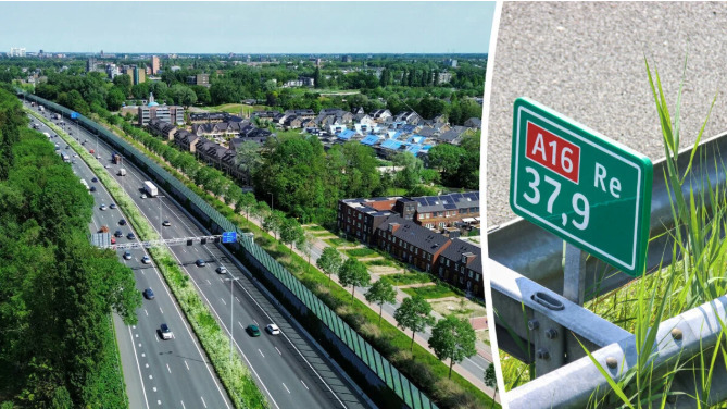 Meerdere wijken in Dordrecht liggen pal naast de A16.
