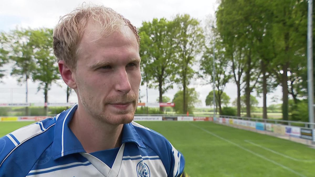 Matchwinner Jurgen Hoorn na de 1-2 overwinning op HOVC