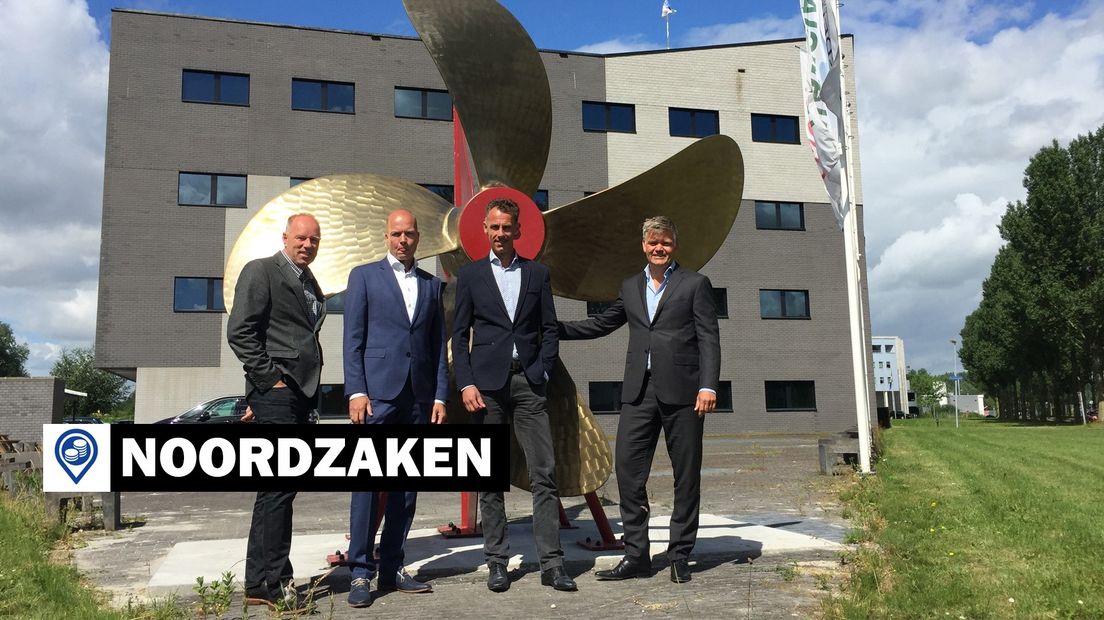 Directeuren Jan van der Laan, Jan van Breden, Eric bos en Otto Torenbosch voor hun House of Shipping
