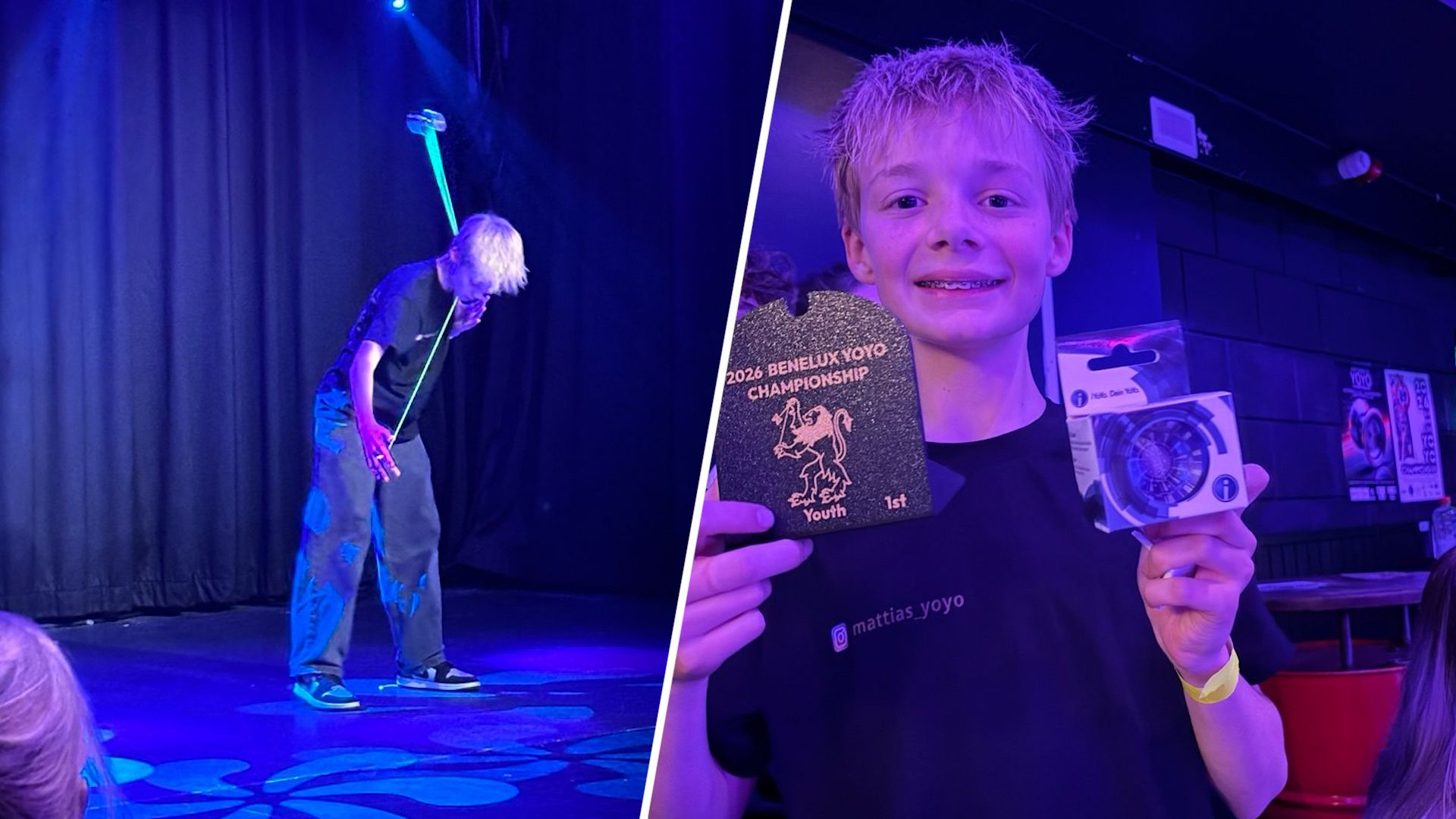 Foto: Mattias (13) wint Benelux-titel met zijn yoyo: 'Kijken hoe ver ik kom'