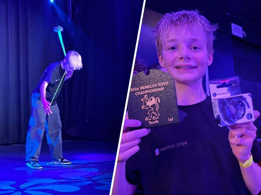 Mattias won de eerste prijs in zijn leeftijdscategorie op het yoyo-kampioenschap.