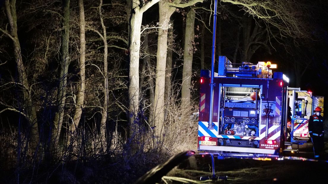 Hulpdiensten op de plek van het ongeluk