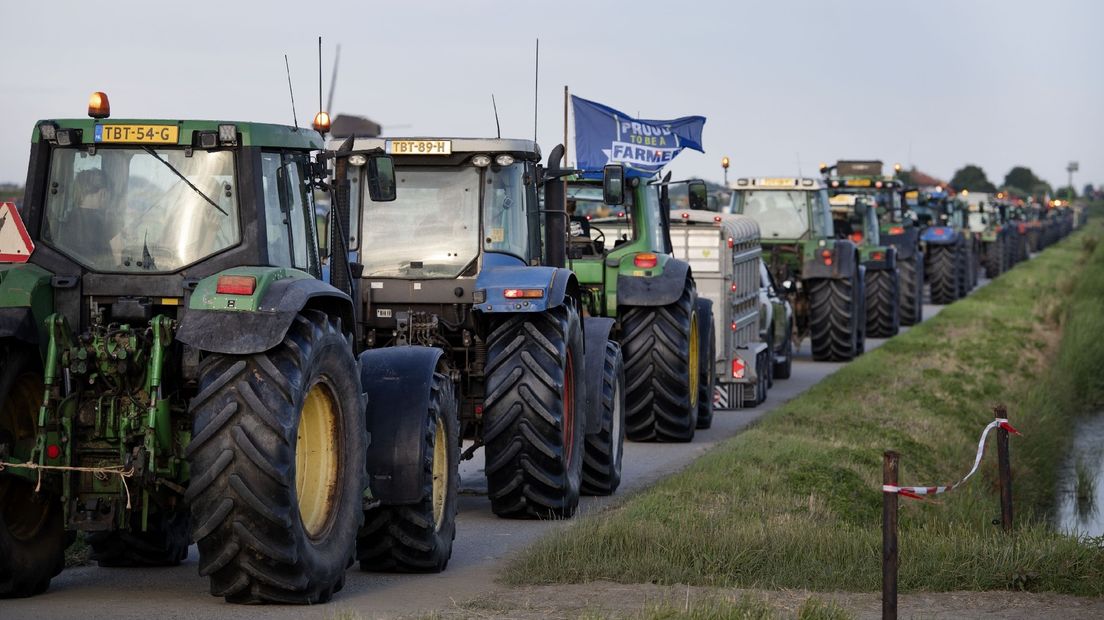 Tractoren tijdens een eerdere boerenprotestactie