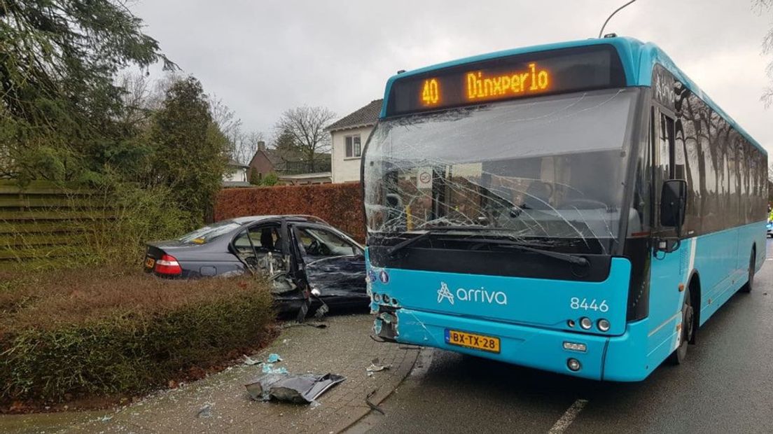 De schade na de botsing in Silvolde.