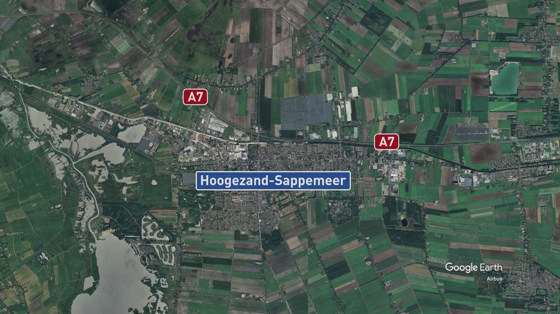 Op deze afrit van de A7 bij Hoogezand gebeurden meerdere ongelukken