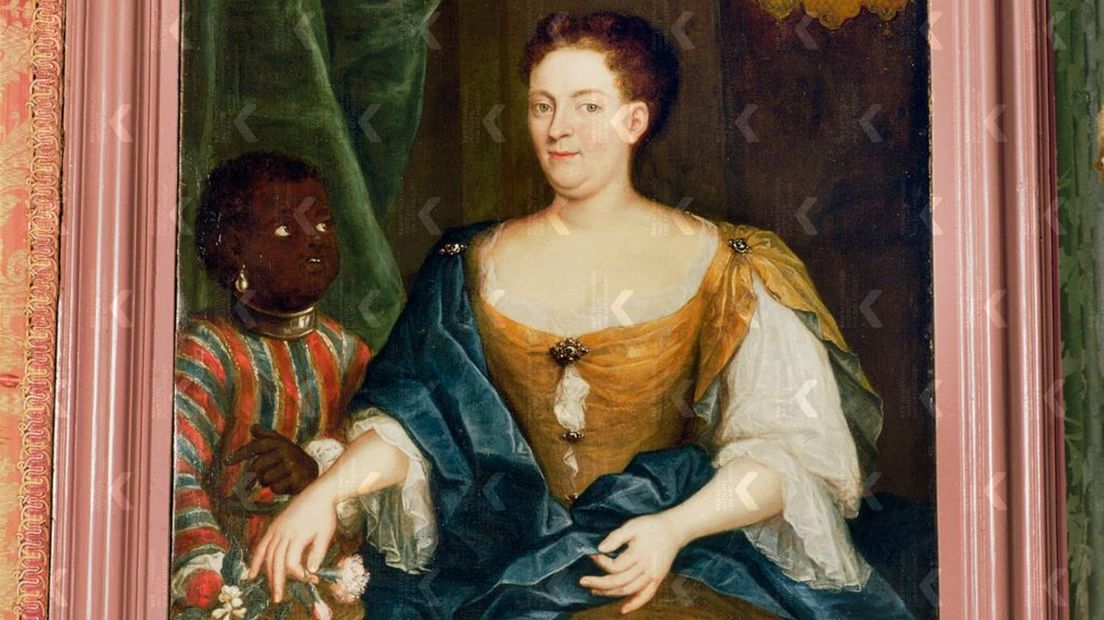 Anna Margaretha met zwarte bediende