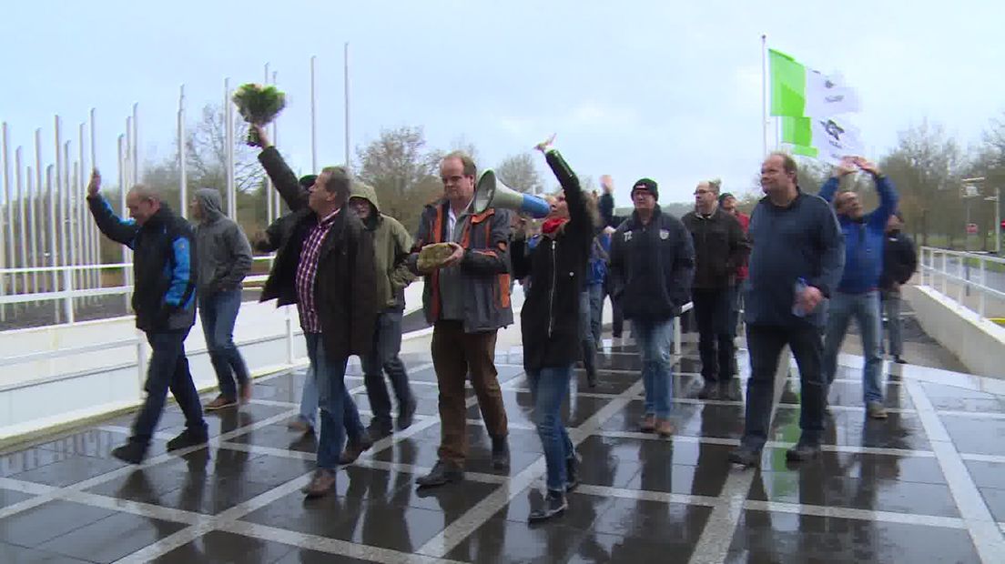 Stakende werknemers van Engie, voorheen Cofely, voeren actie (Rechten: RTV Drenthe / Jeroen Kelderman)