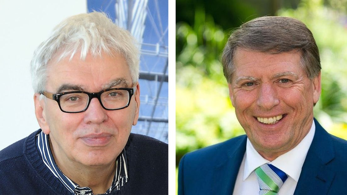 Links: Peter Duijsens (Westland Verstandig), Rechts: Burgemeester Sjaak van der Tak (CDA)