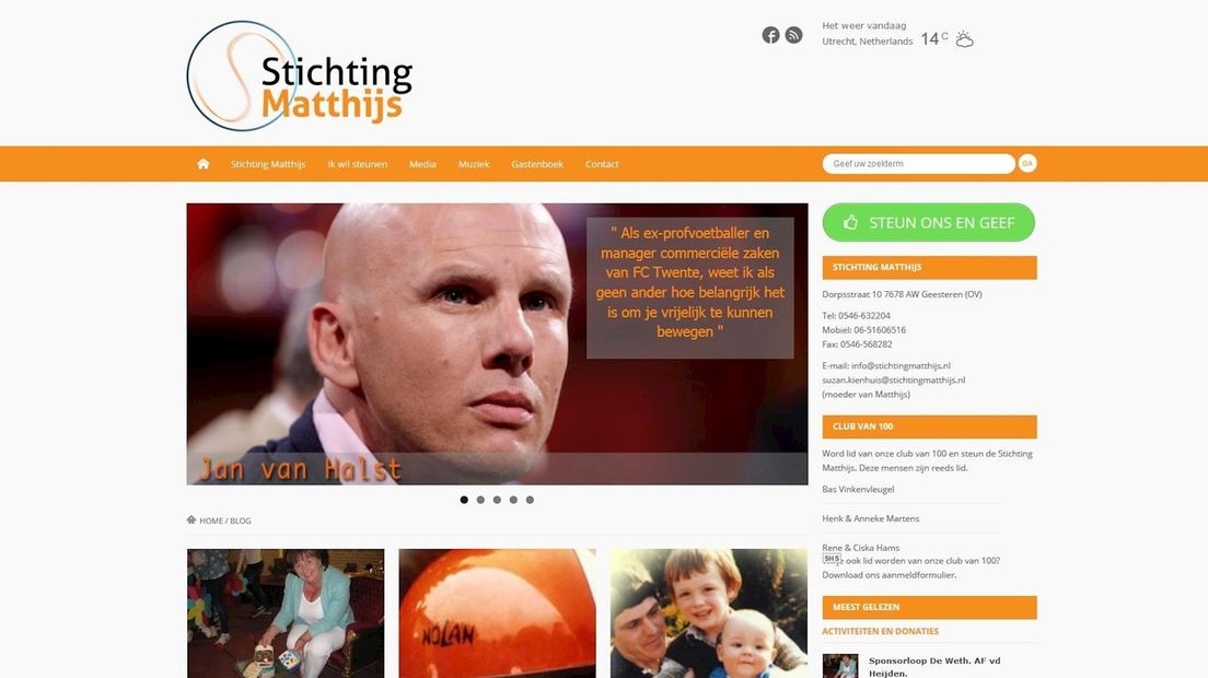 De website van Stichting Matthijs