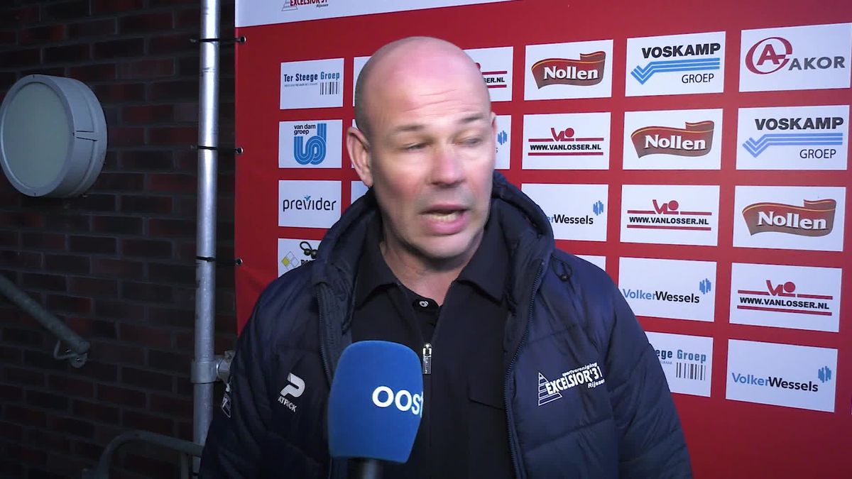 Excelsior'31-trainer Michel Steggink na het gelijkspel tegen Hoogeveen