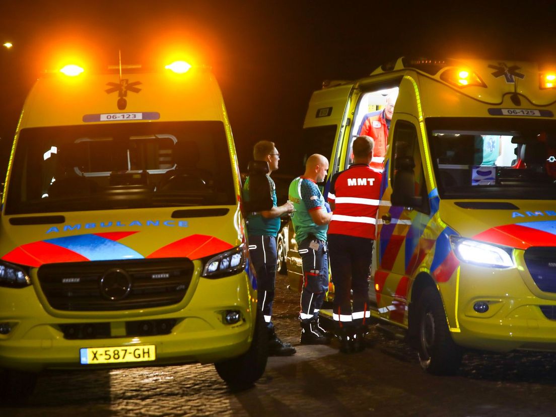 Twee ambulances op de plek van het ongeval.