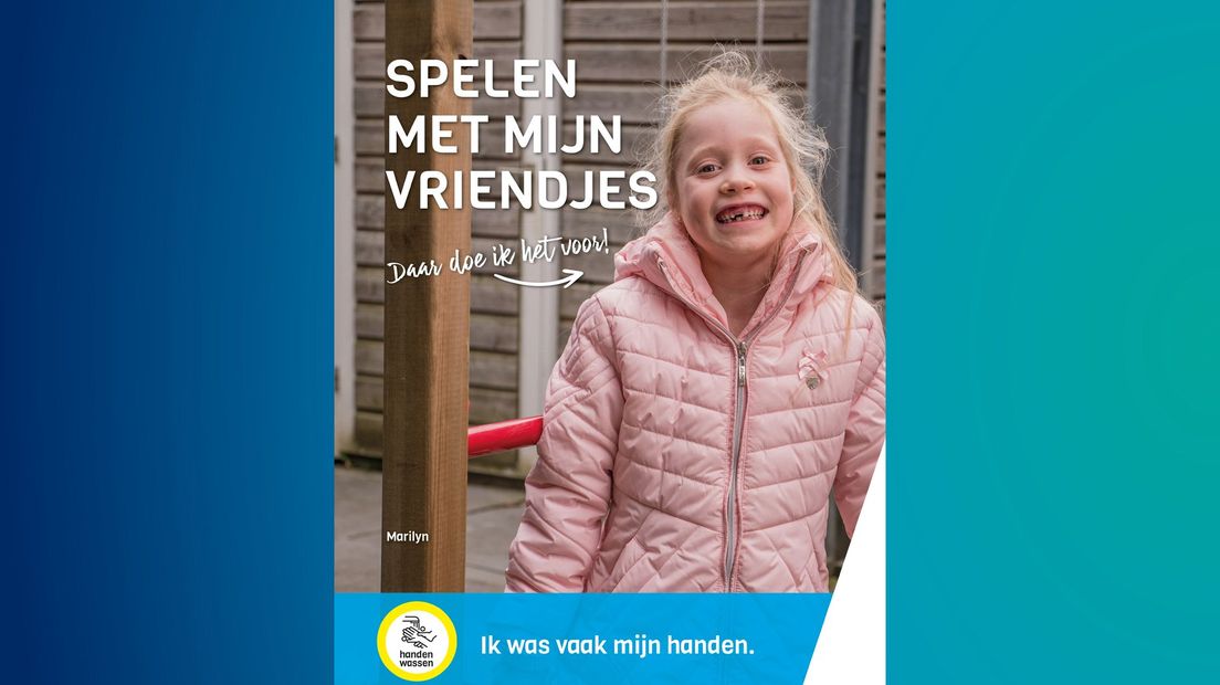 Een van de posters die in Haaksbergen worden opgehangen in het kader van een coronacampagne