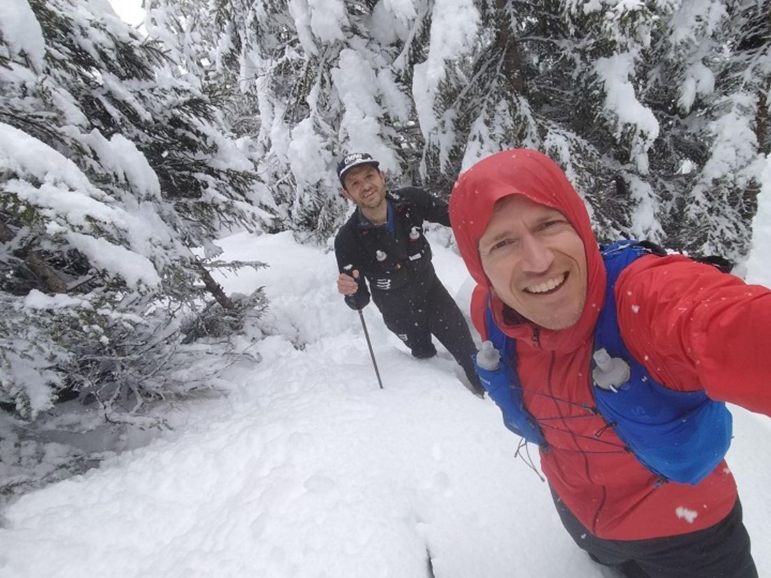 Gerben en Matthijs op training in Oostenrijk.