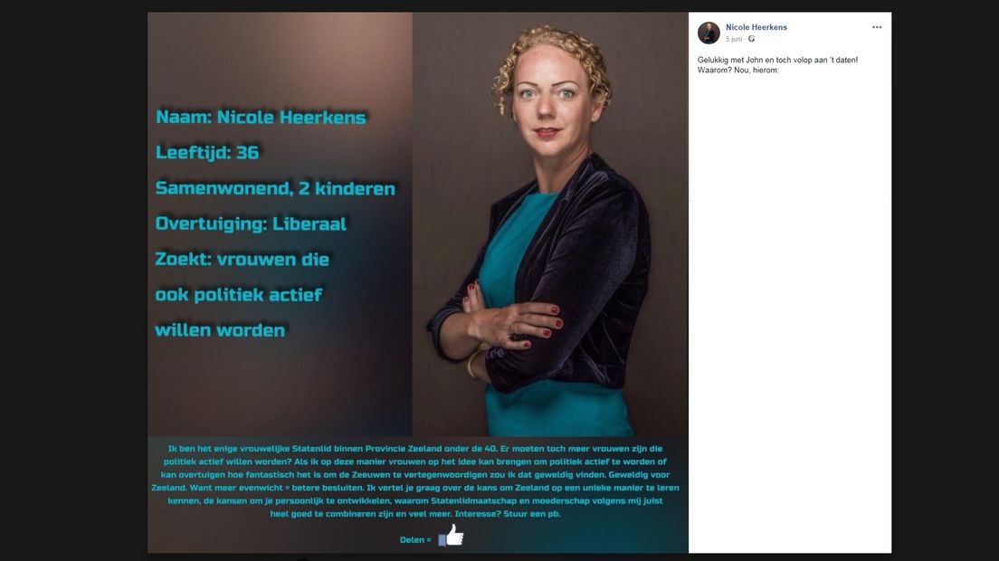 Oproep Nicole Heerkens op Facebook