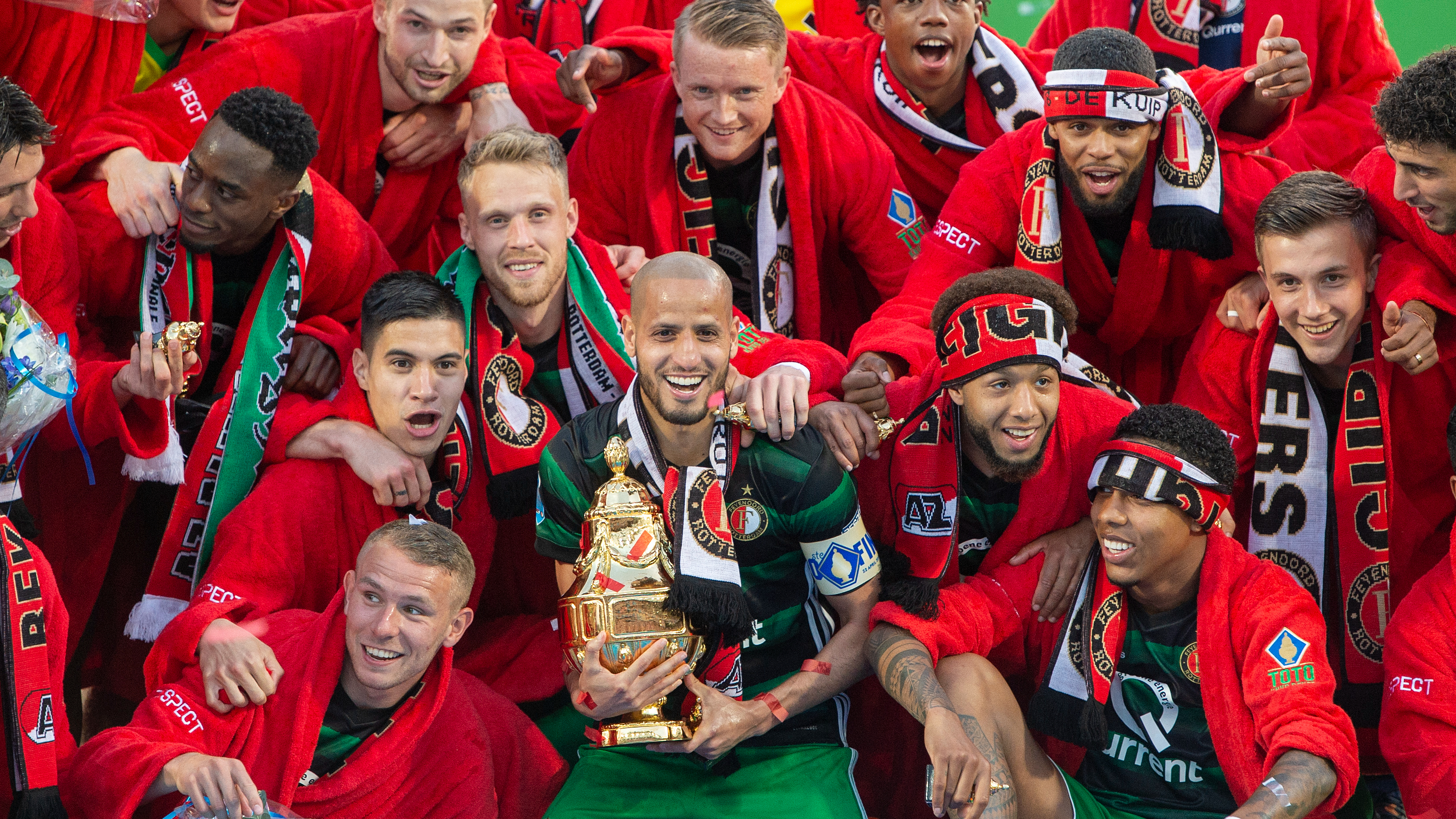 Karim el Ahmadi en de rest van de Feyenoord selectie van 2018