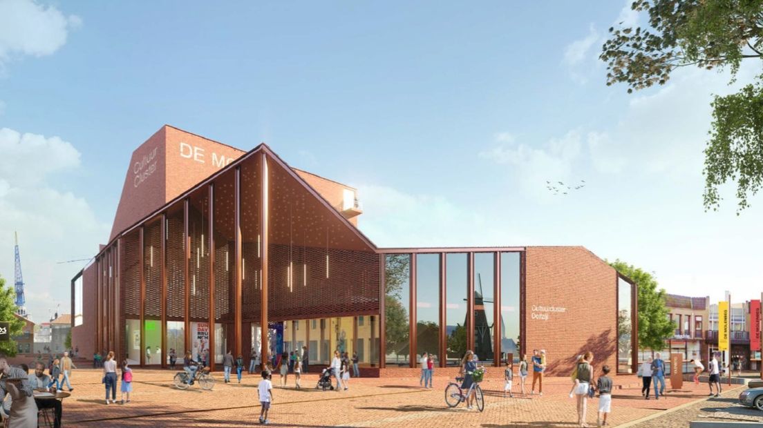 Het ontwerp van het nieuwe cultuurcluster dat niet doorgaat