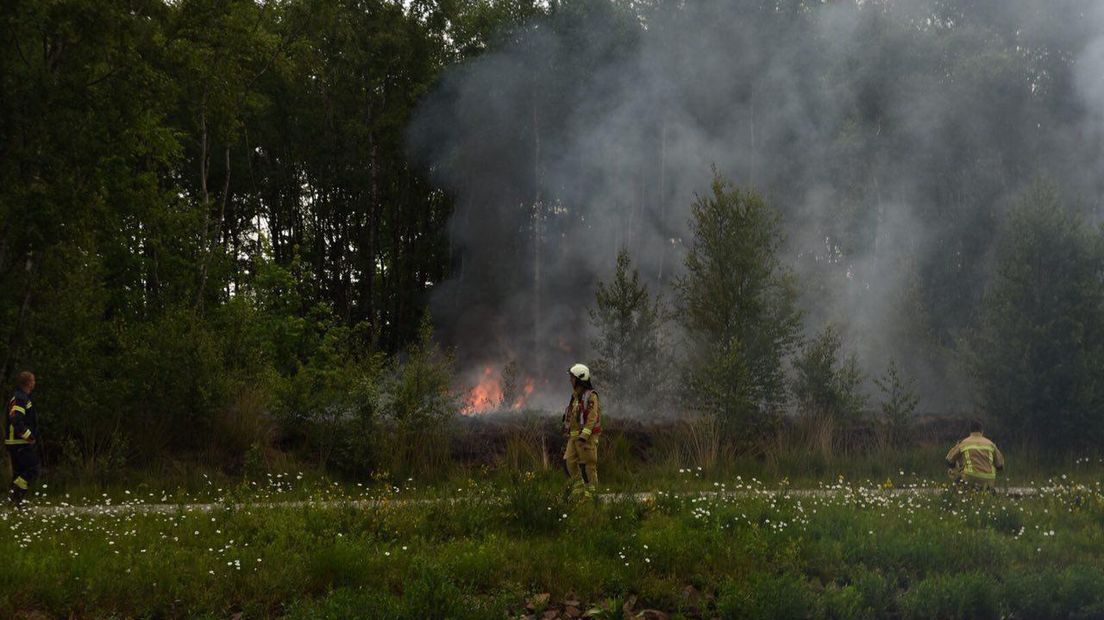 In Klazienaveen was er een klein natuurbrandje. De brandweer had de situatie snel onder controle (Rechten: De Vries Media)