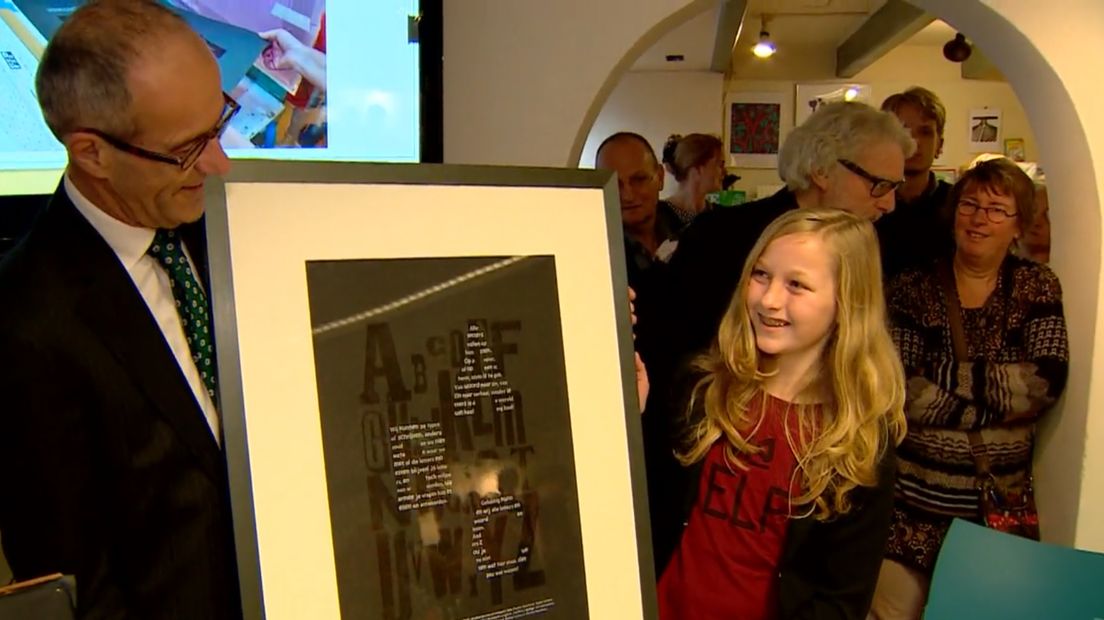Daniëlle de Boer (12) maakte de Koppermaandagprent van 2016 (Rechten: RTV Drenthe)