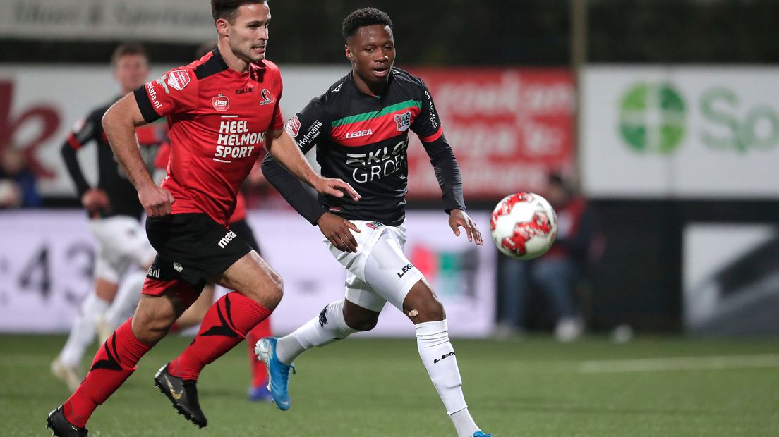 NEC heeft goede zaken gedaan in de strijd om de tweede periodetitel. In Helmond werd op de valreep met 2-1 gewonnen.