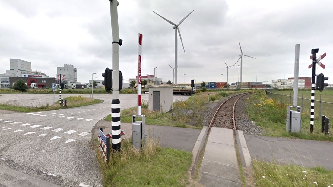 Het vervoer per spoor van en naar de Euroterminal in Coevorden neemt toe en zal waarschijnlijk verder groeien. (Rechten: Google Maps Streetview)