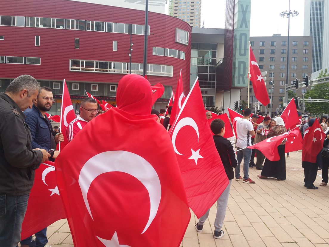 Betoging van Turkse Nederlanders tegen de mislukte legercoup
