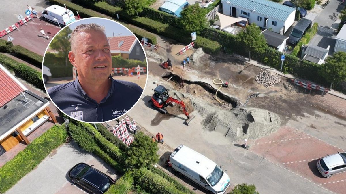 Dubbele waterleidingbreuk houdt vakantiepark in spanning: 'Ik raakte toch best in paniek'