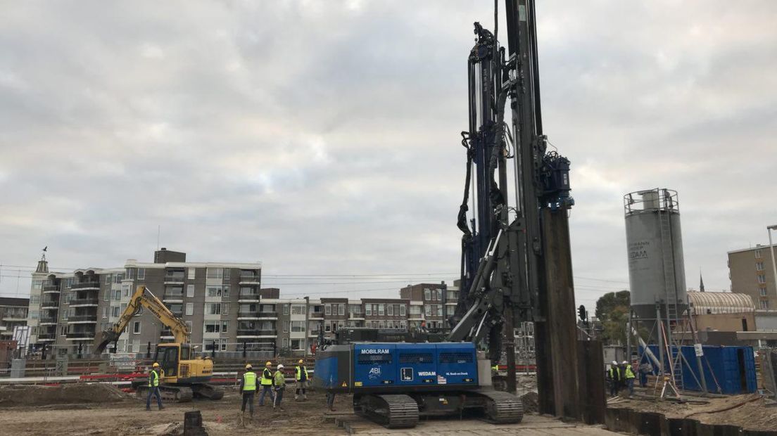 De aanleg van de tunnel van station Coevorden is begonnen (Rechten: RTV Drenthe/Erwin Kikkers)