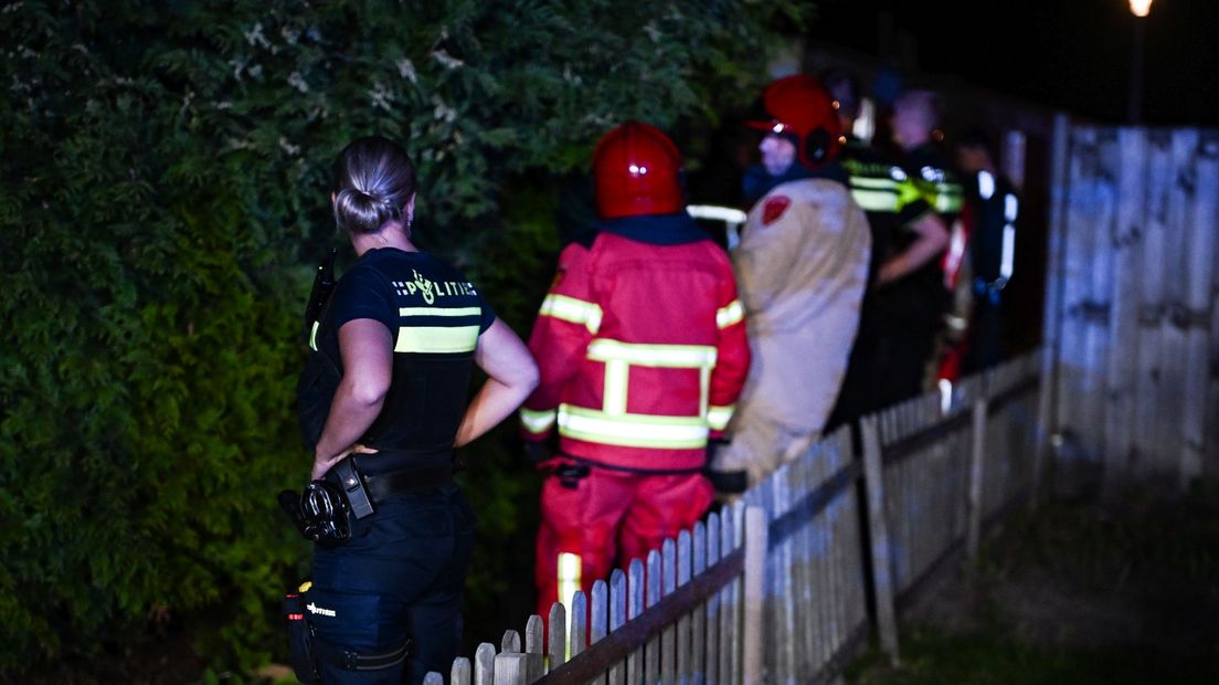 Politie en brandweer bij het schuurtje