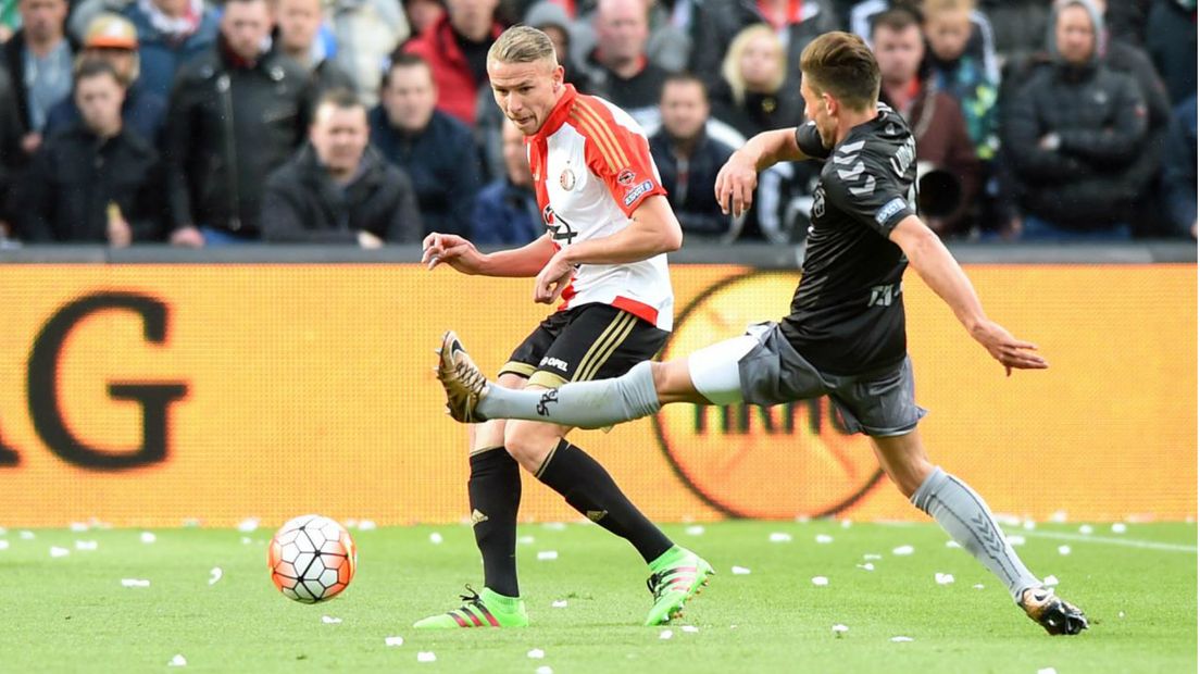 Sven van Beek tijdens de bekerfinale tussen Feyenoord en FC Utrecht.