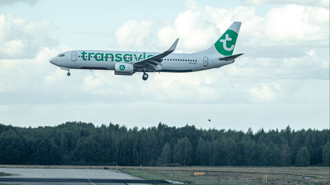 Een vliegtuig van Transavia