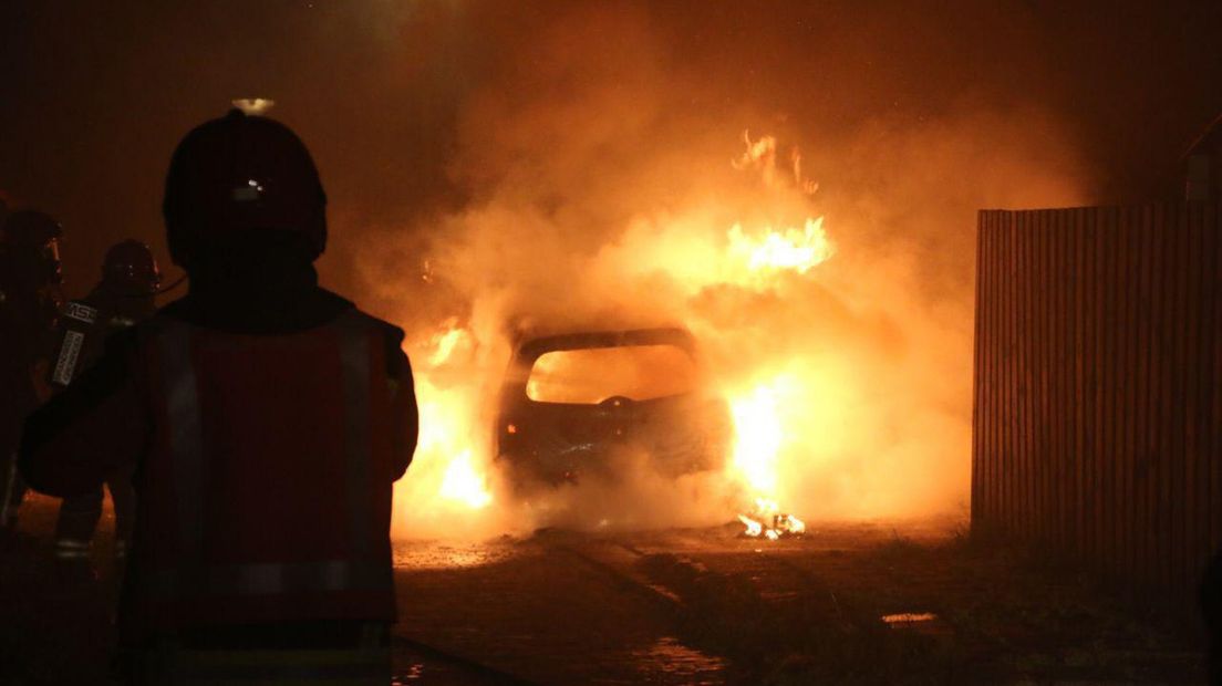 Een autobrand in Oude Pekela afgelopen oudjaar