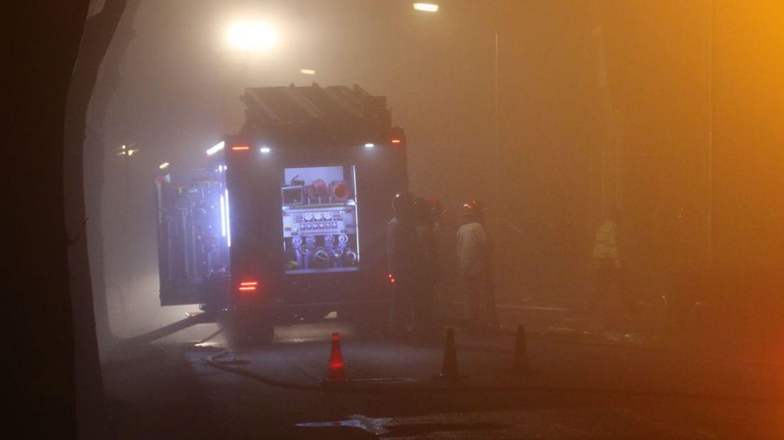 De brandweer aan het werk in Nieuwe Pekela