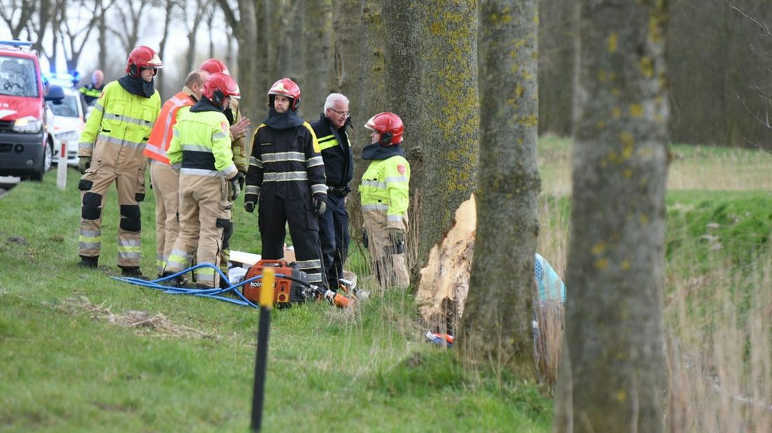 De auto belandde in de sloot