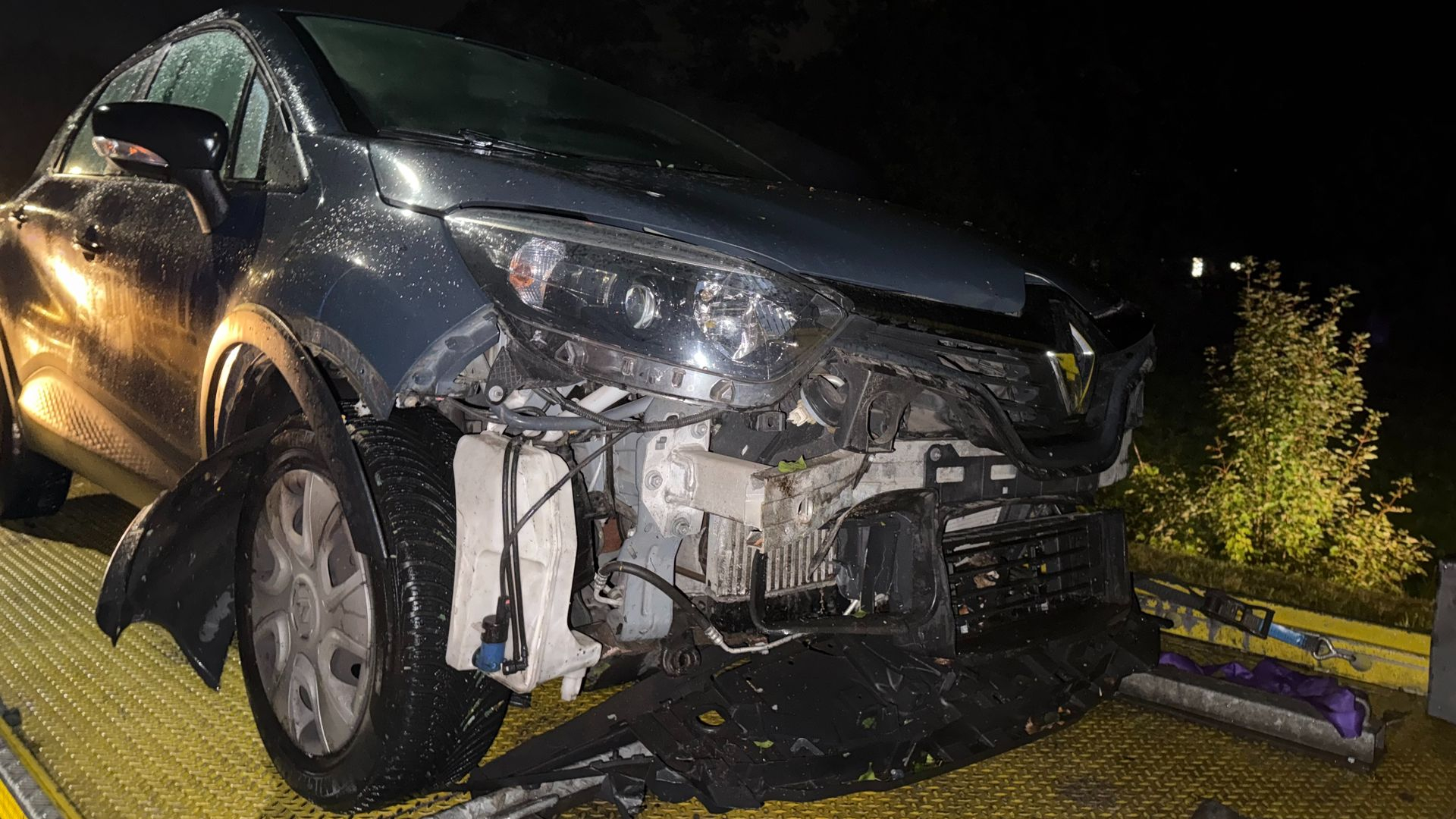 Een berger sleepte de auto af.