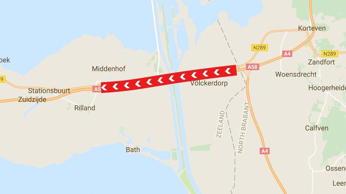 Deel van A58 is het hele weekend dicht, opnieuw kans op files