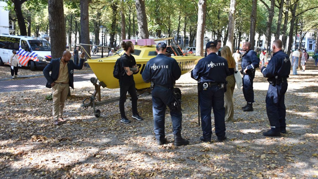 Demonstranten van Extinction Rebellion tijdens Prinsjesdag