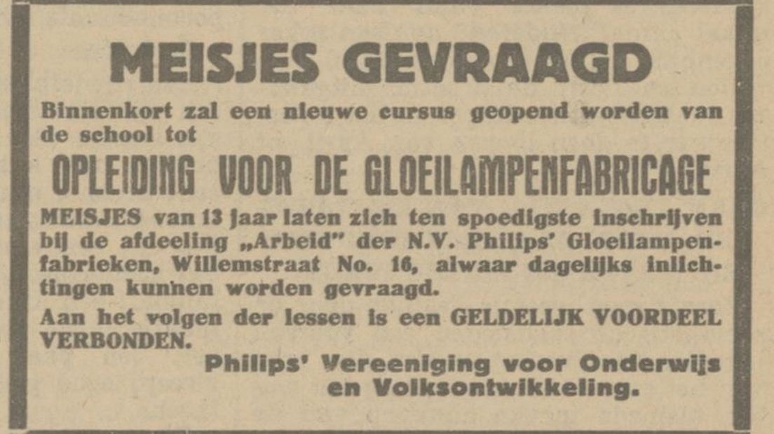 advertentie in het Eindhovensch dagblad, 28 april 1925