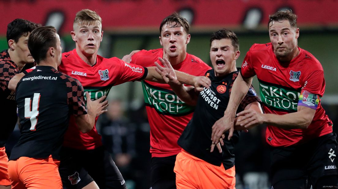 NEC heeft vrijdagavond weer eens gewonnen. Jong PSV werd met 1-0 verslagen. NEC stijgt naar de elfde plaats, maar verzuimde een veel grotere uitslag neer te zetten in de eigen Goffert.