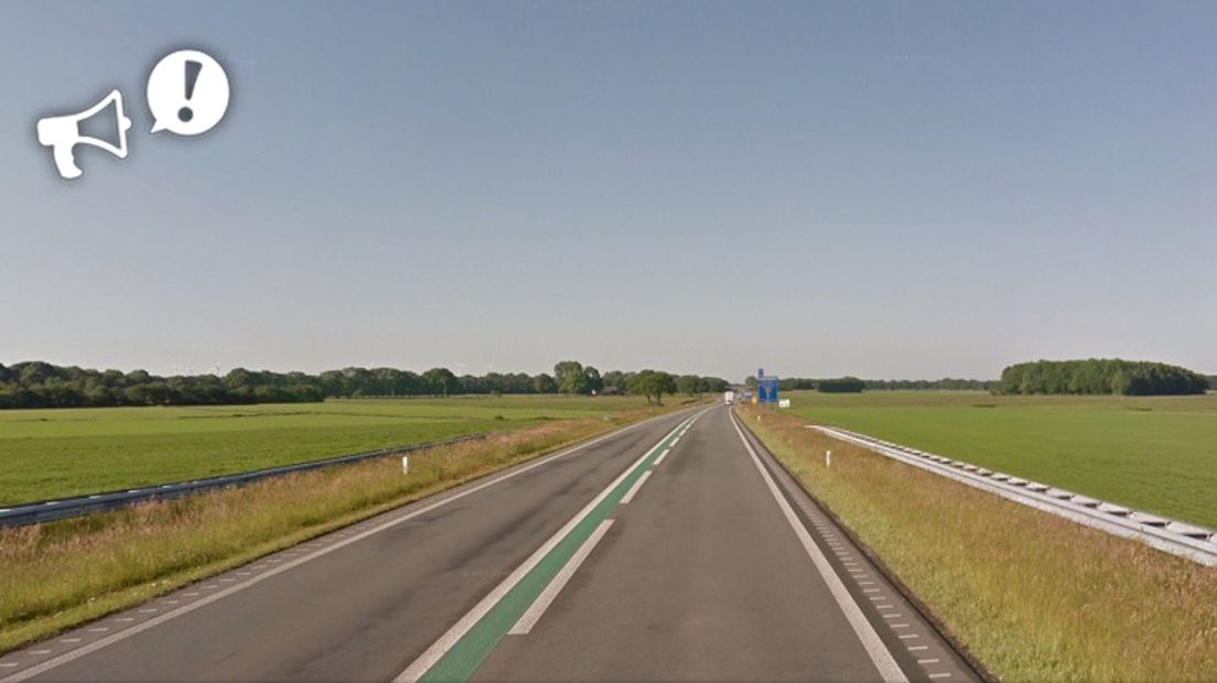 Moet inhalen verboden worden? (Rechten: Google Streetview - bewerking: RTV Drenthe)