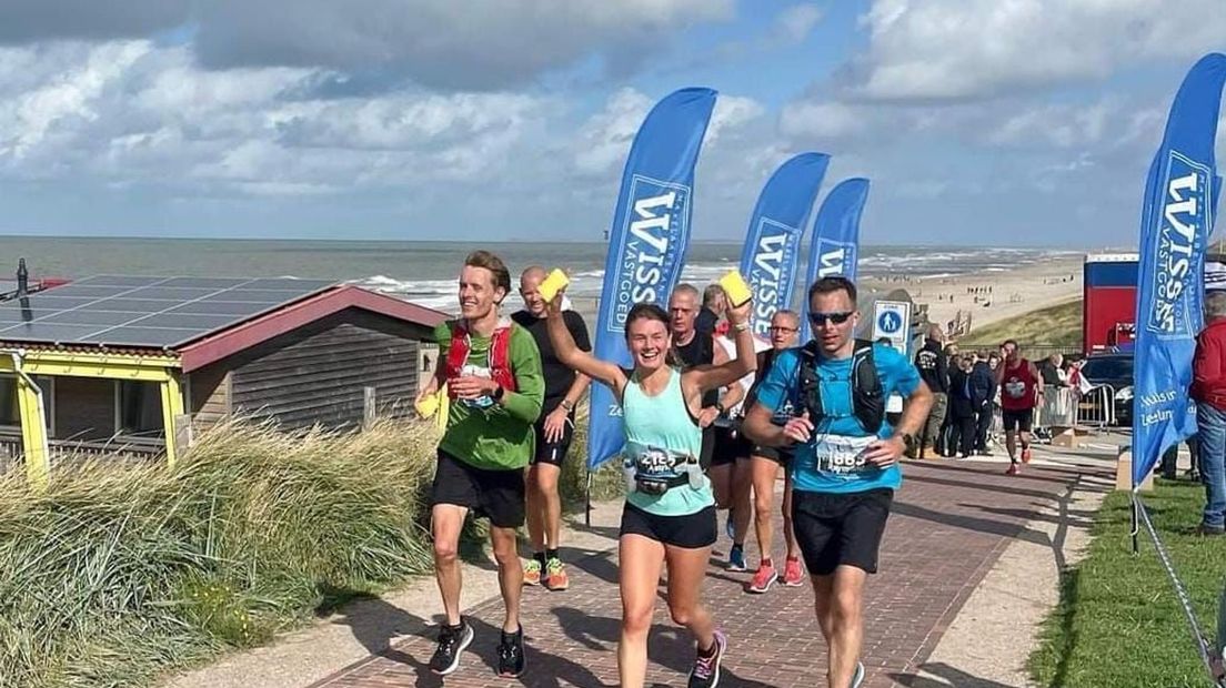Astrid tijdens de Kustmarathon