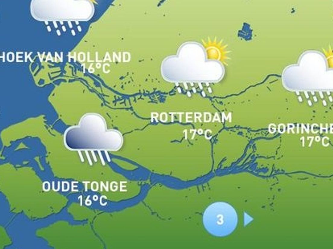 De weerkaart van vandaag.