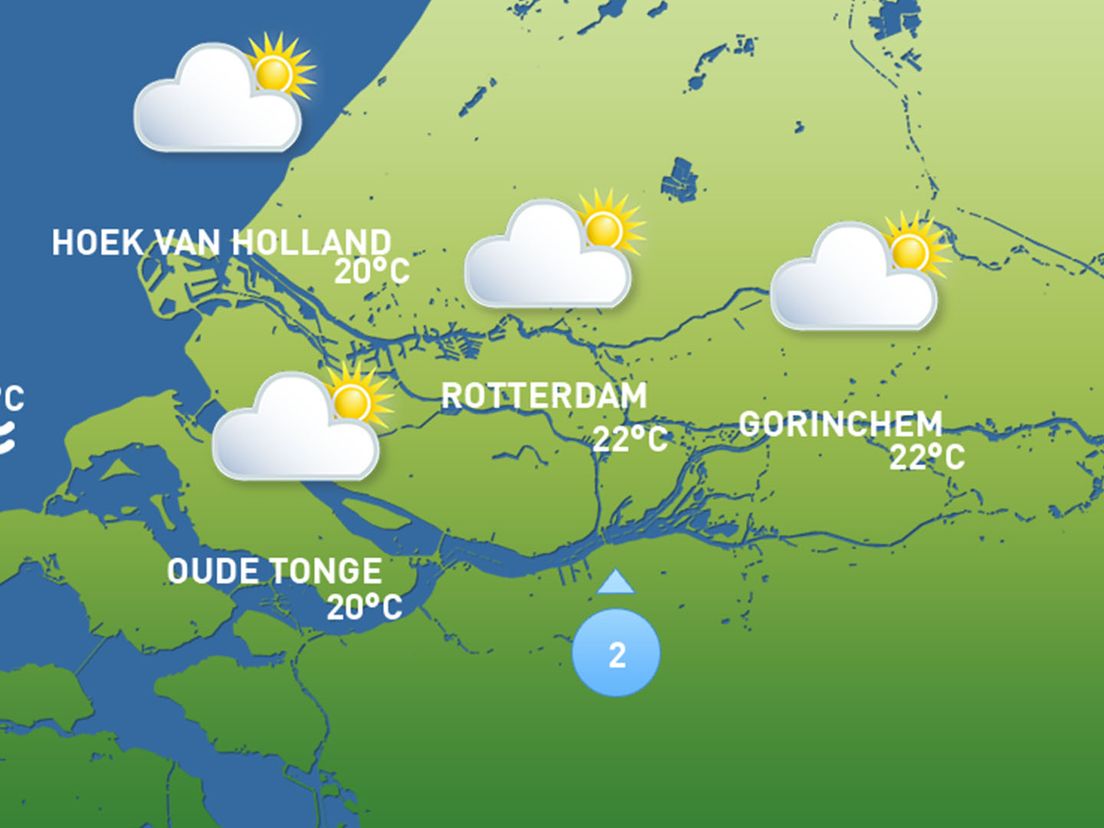 De weerkaart van zaterdag 25 september