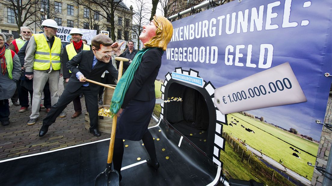 Protest tegen Blankenburgtunnel op Plein
