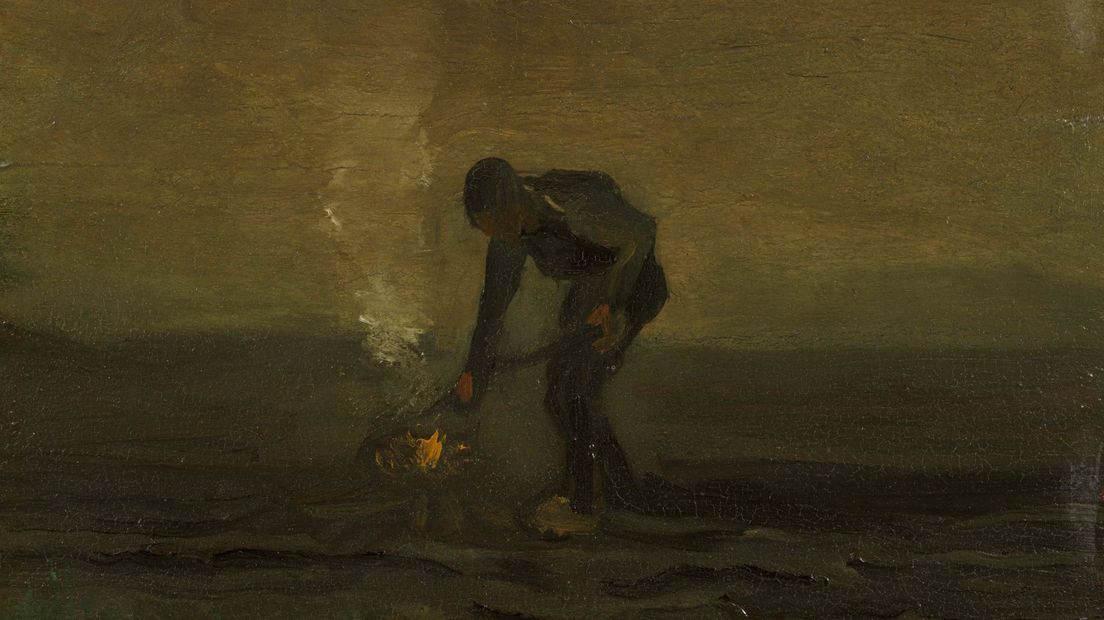 De 'Onkruid verbrandende boer' van Van Gogh (Rechten: Drents Museum)