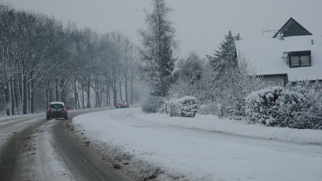 Sneeuw ontregelde het verkeer op 17 december 2009.