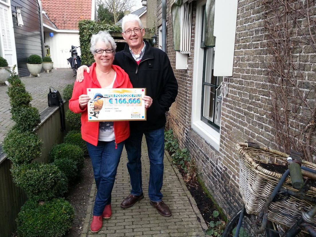 Wil en Bas van Noort-Aleven uit de Molenstraat in Geervliet. Ze wonnen 166.666 euro