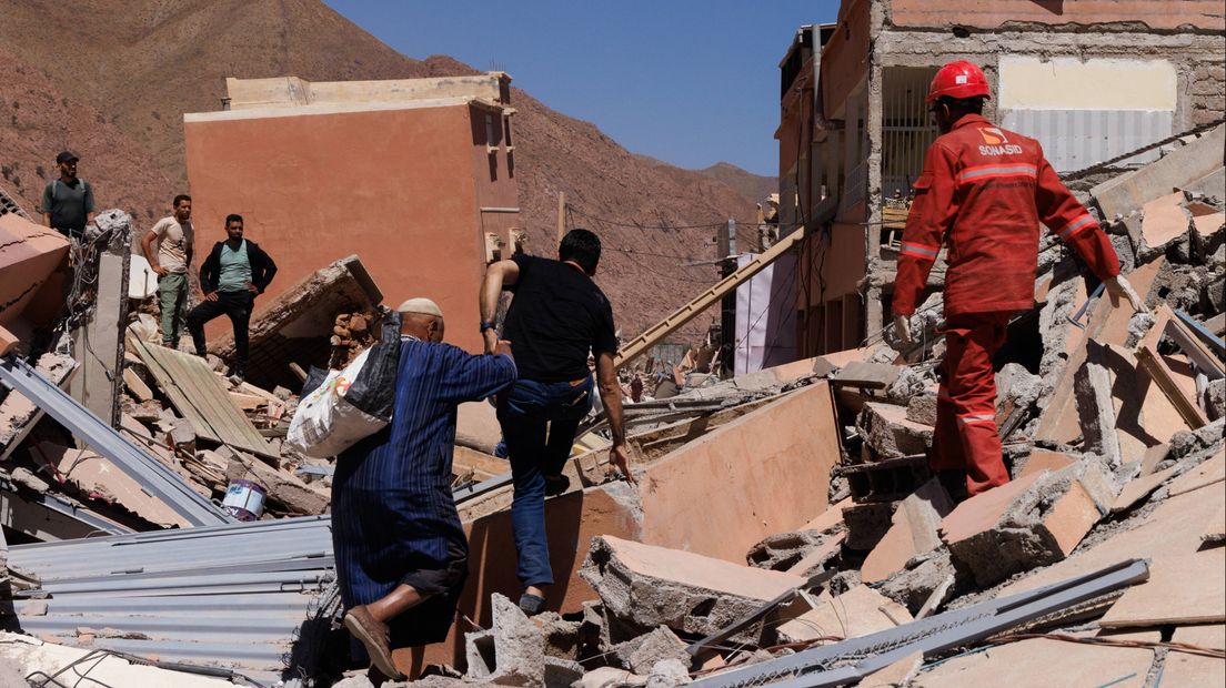 Hulp na de aardbeving in Marokko.