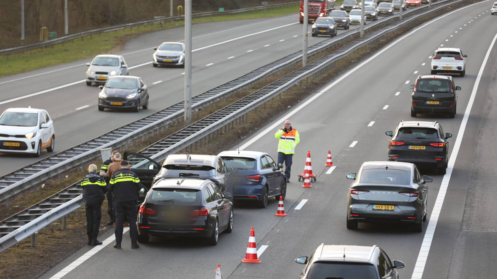 Ongeluk op A1 zorgt voor forse file